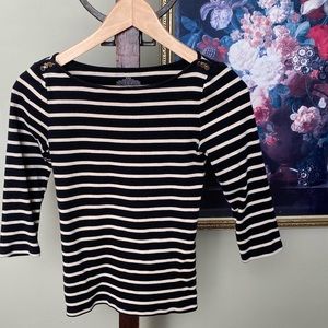 Ann Taylor Striped Boatneck Top